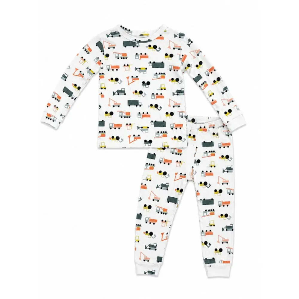 babyGap Boys 4T Construction Truck Pajama Set Long Sleeve Vehicle Print PJs